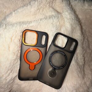 Black and Orange Phone Case Set (both cases)